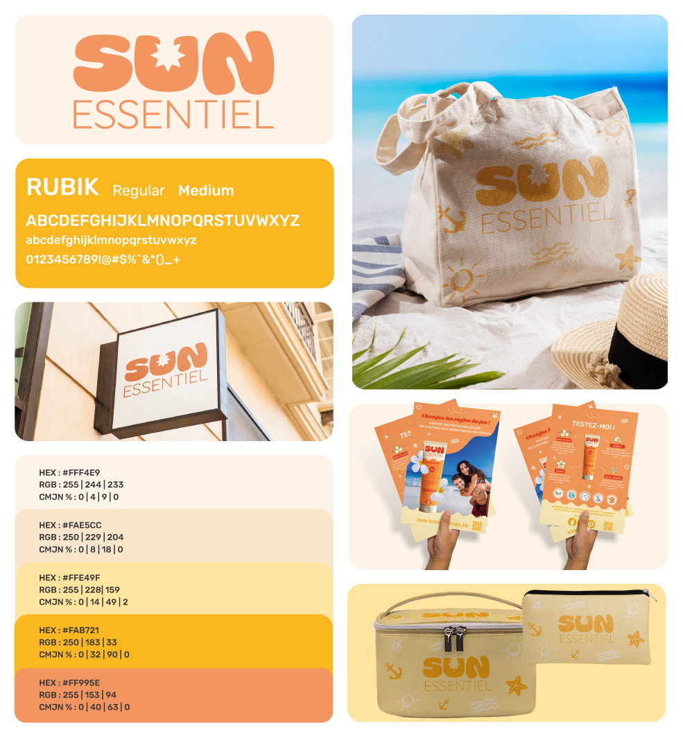 Identité visuelle pour sun essentiel